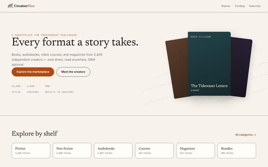 CreatorFlow website preview