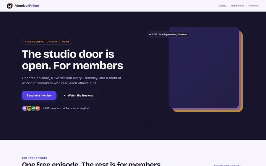 MemberPrime website preview