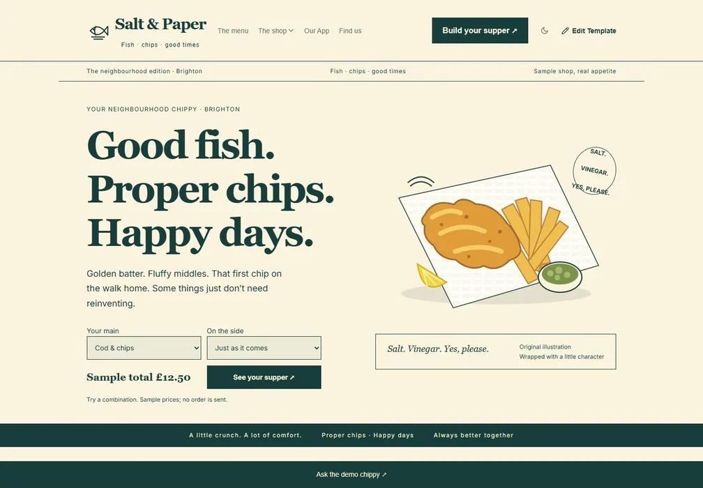 Paper & Pickle template preview