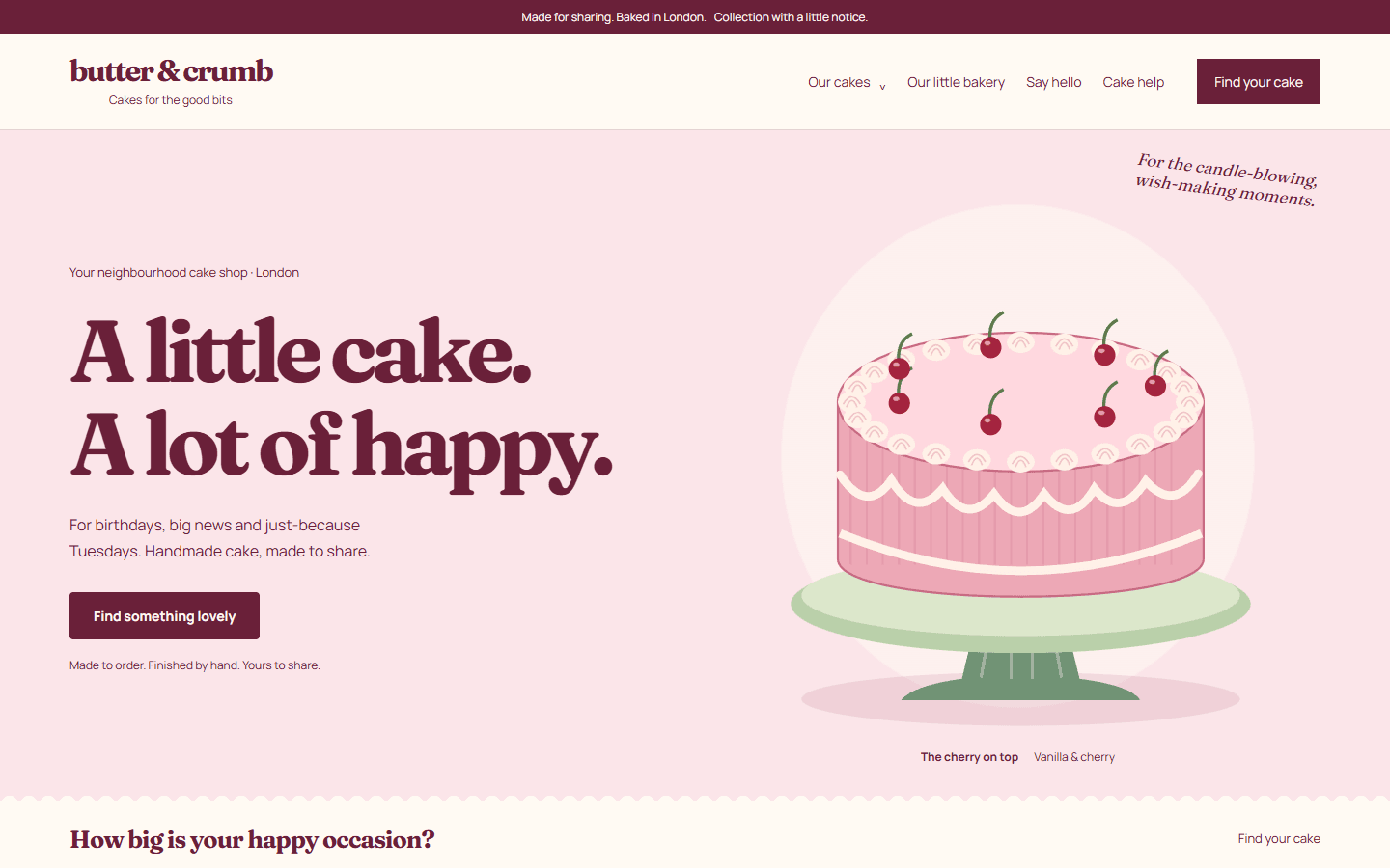 The Cake Box cake shop theme preview