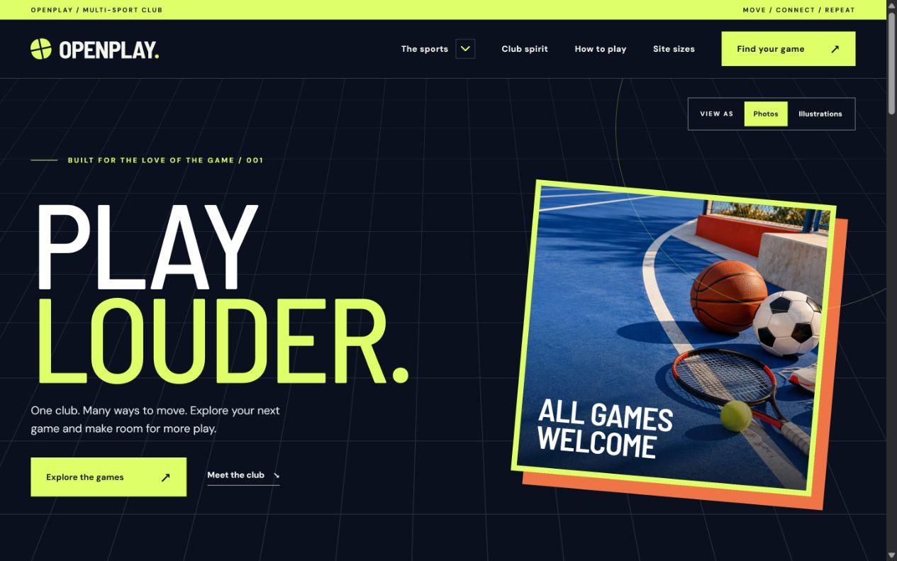 Openplay Sports Club multi-sport club theme preview