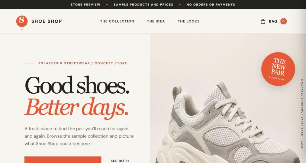 Shoe Shop sneaker and streetwear shop theme preview