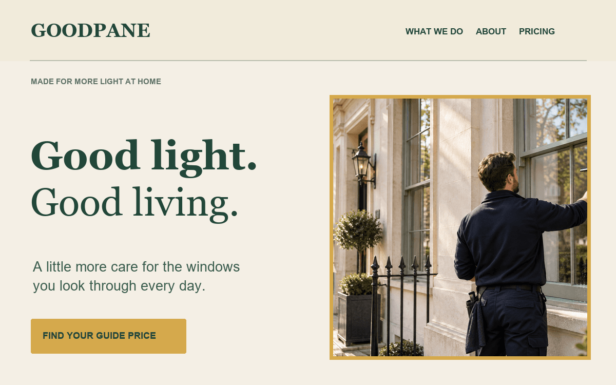 Goodpane window cleaning theme preview