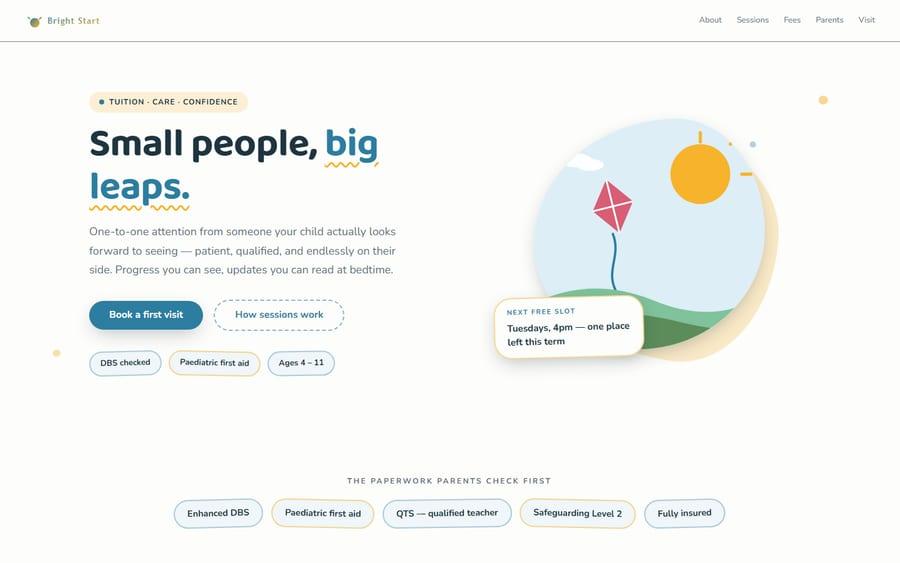 Bright Start website preview