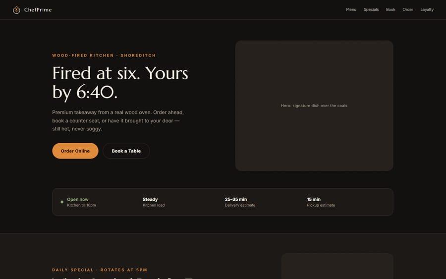 ChefPrime website preview