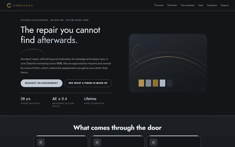 Concours website preview