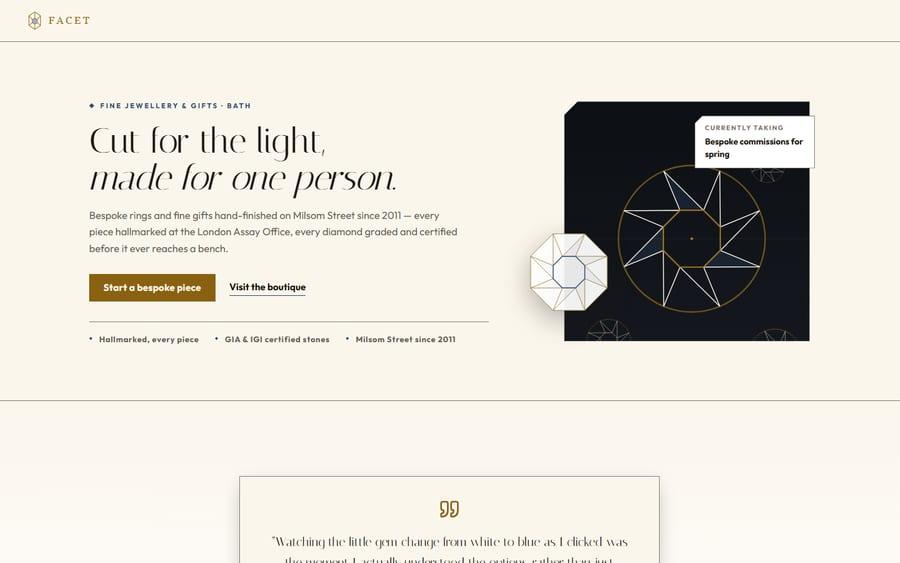 Facet website preview