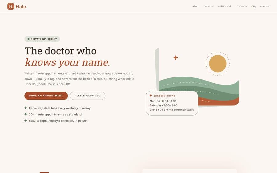 Hale website preview