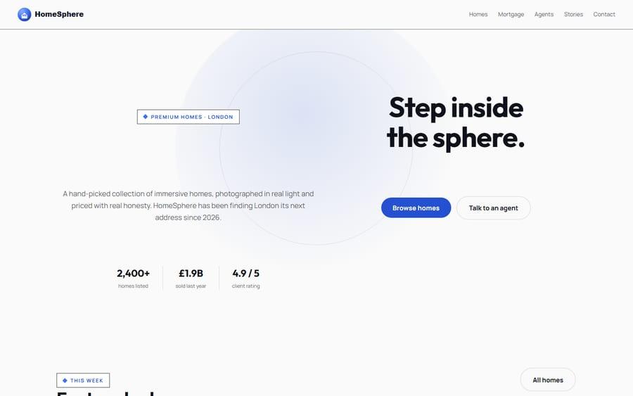 HomeSphere website preview