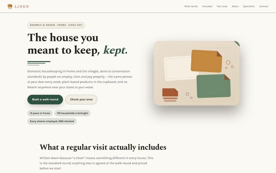Linen website preview