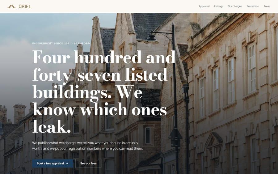 Oriel website preview