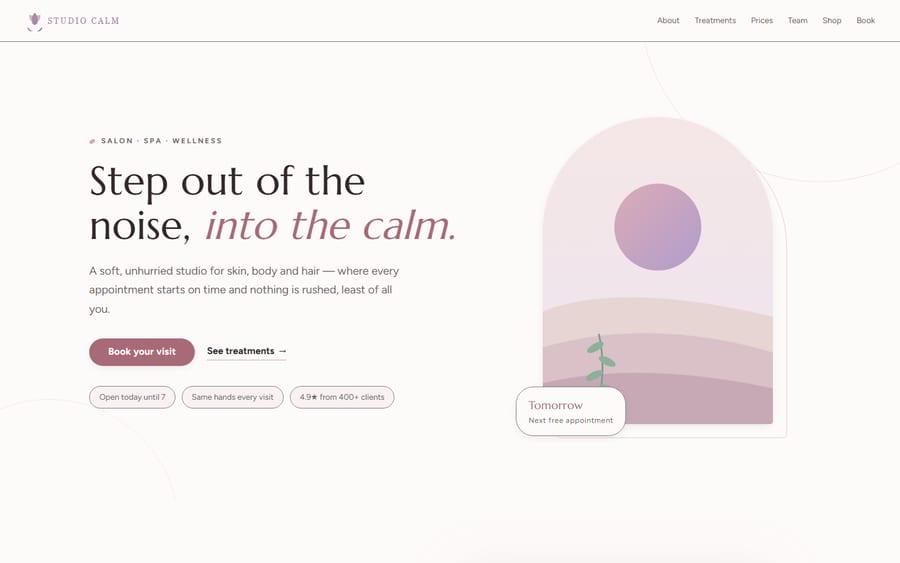 Studio Calm website preview