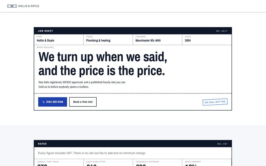 Tradesman Pro website preview