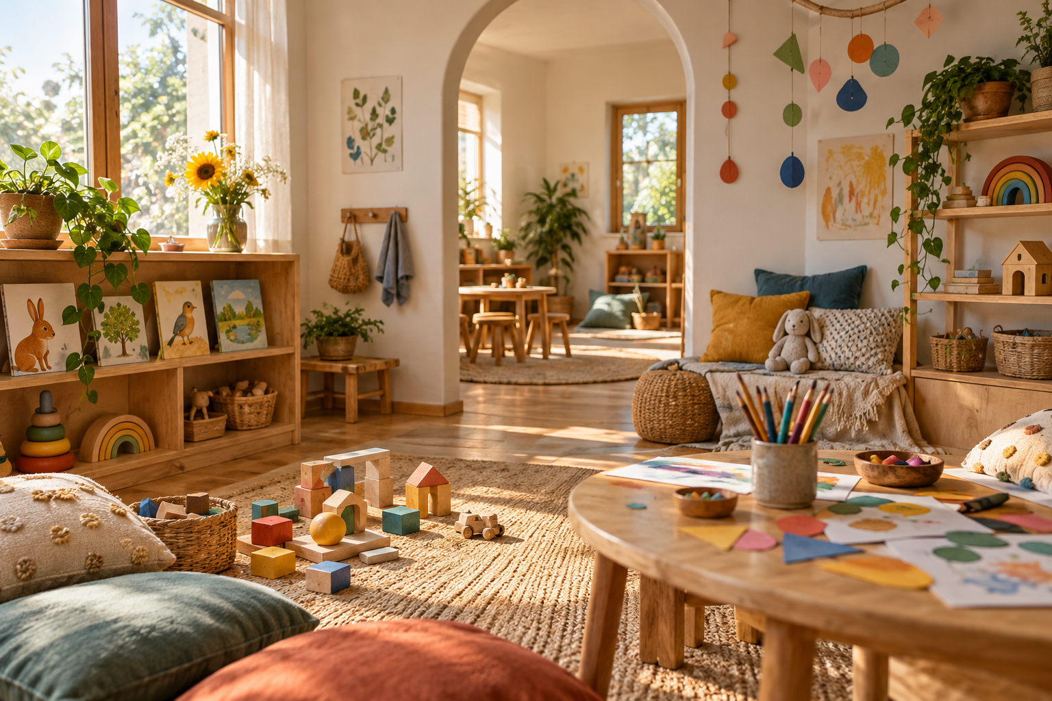 A sample image of a sunlit early years playroom