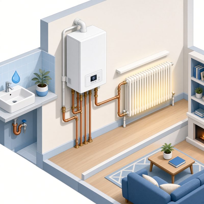 Illustrated home heating system