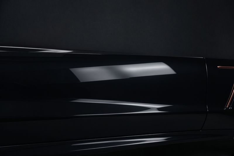 The same panel after correction, deep wet gloss