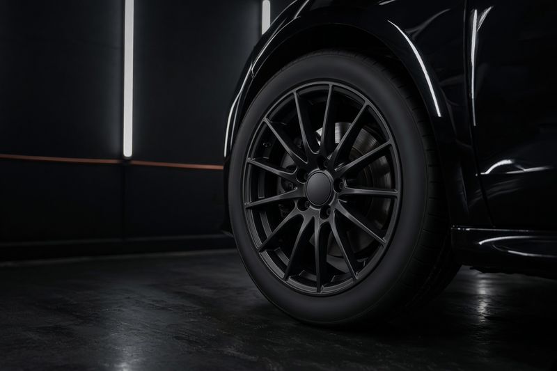 The same wheel after a clean, dark and glossy