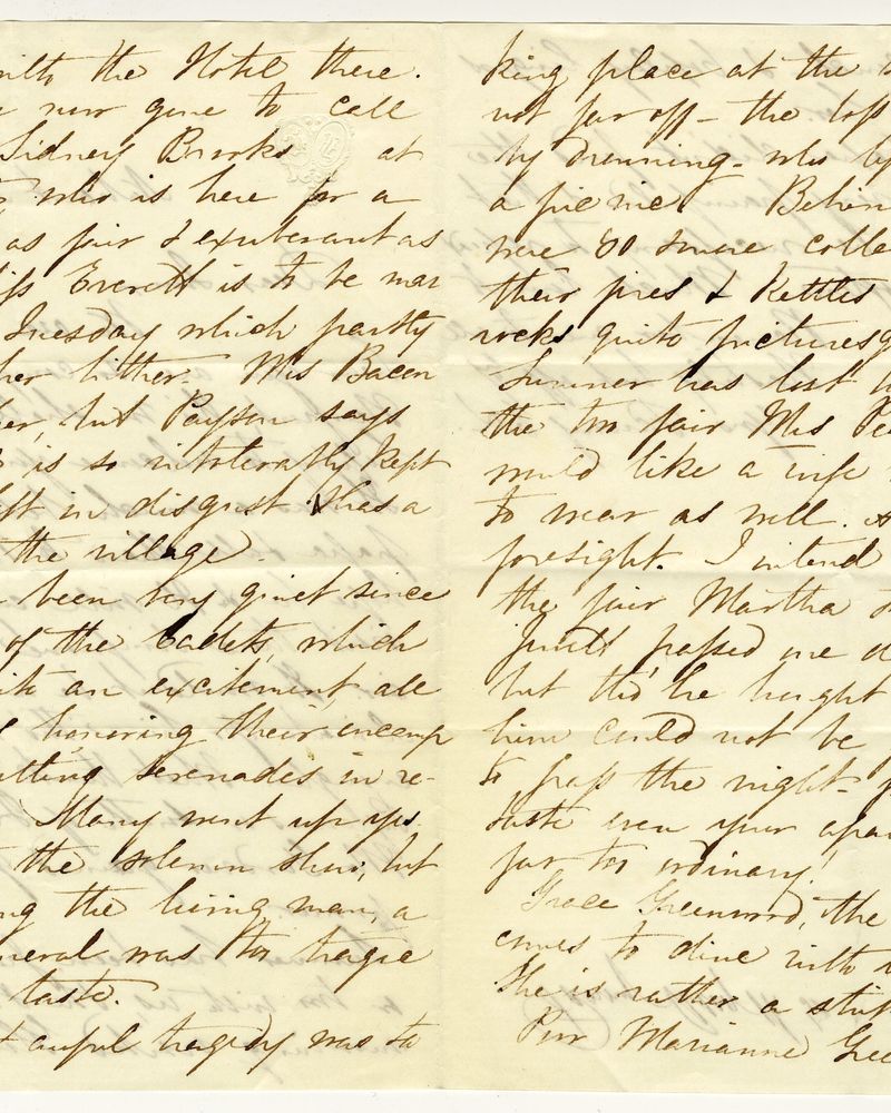 A handwritten letter from 1850 on cream paper