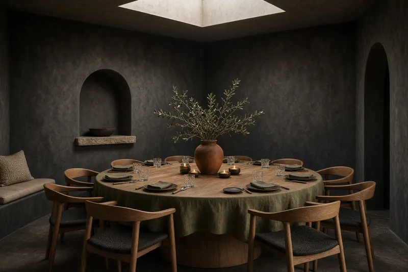 The Olive Room set for a private dinner