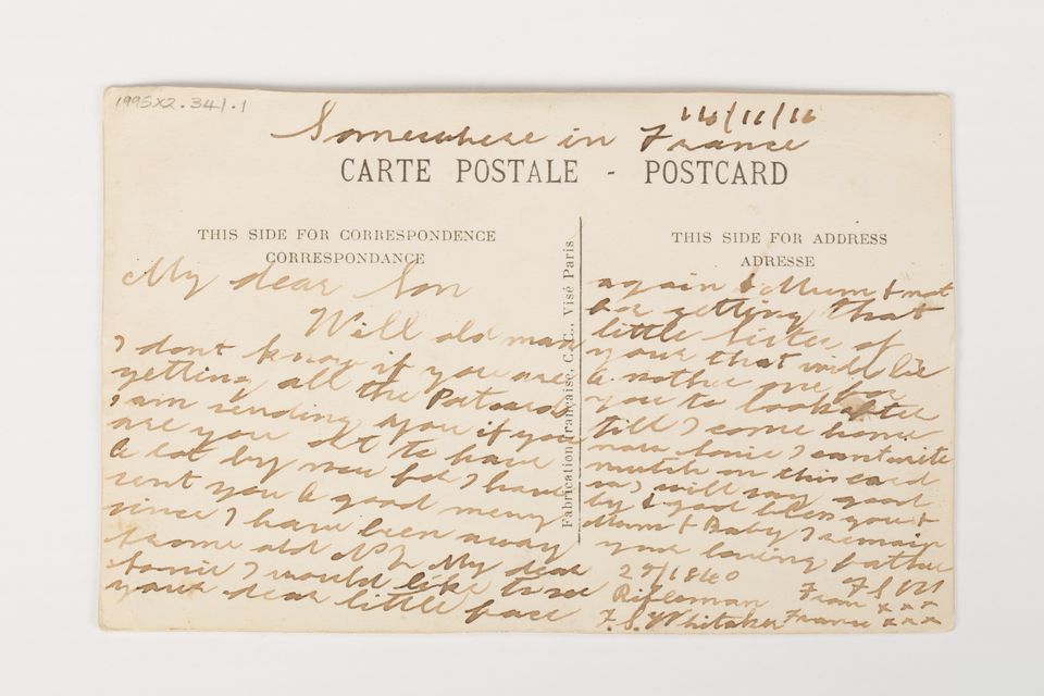 An old handwritten postcard