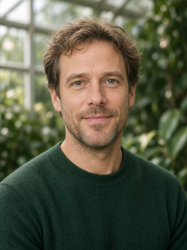 Portrait of Elias Hart, biology tutor.